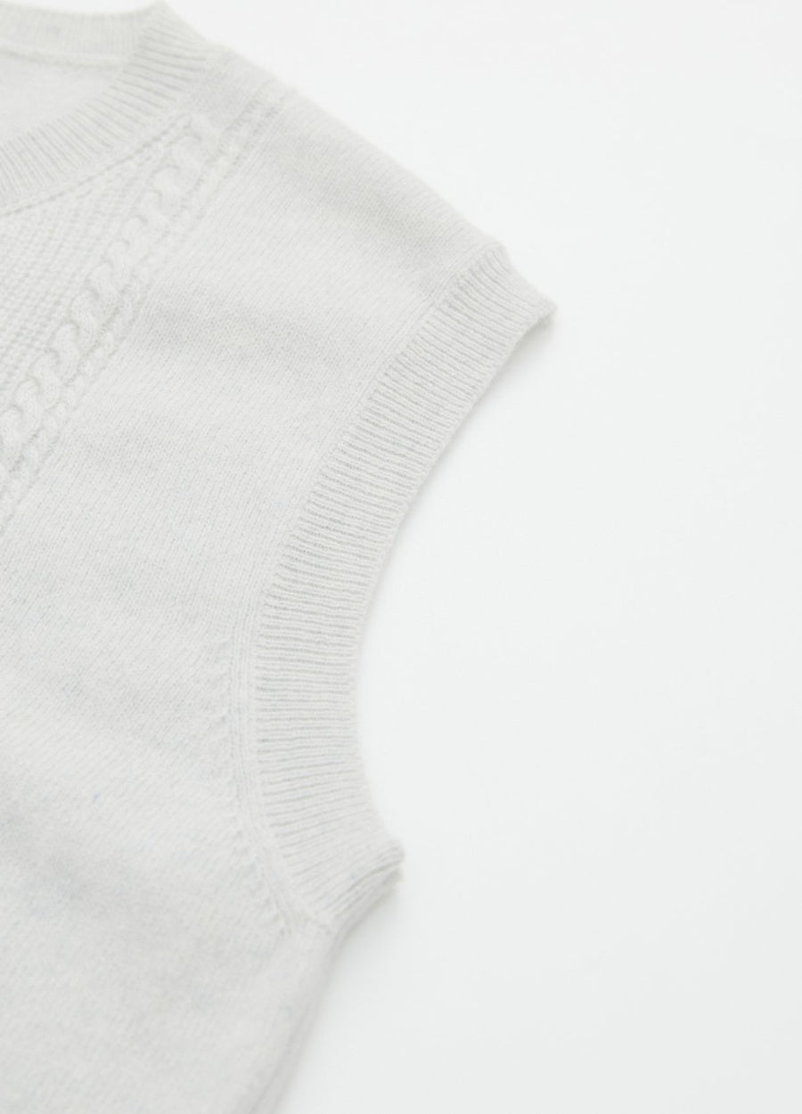 Cashmere Cable Detail-Button Gilet