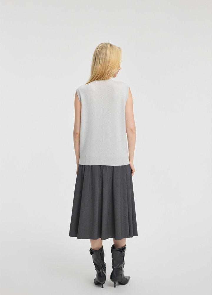 Cashmere Cable Detail-Button Gilet