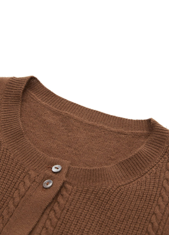 Cashmere Cable Detail-Button Gilet