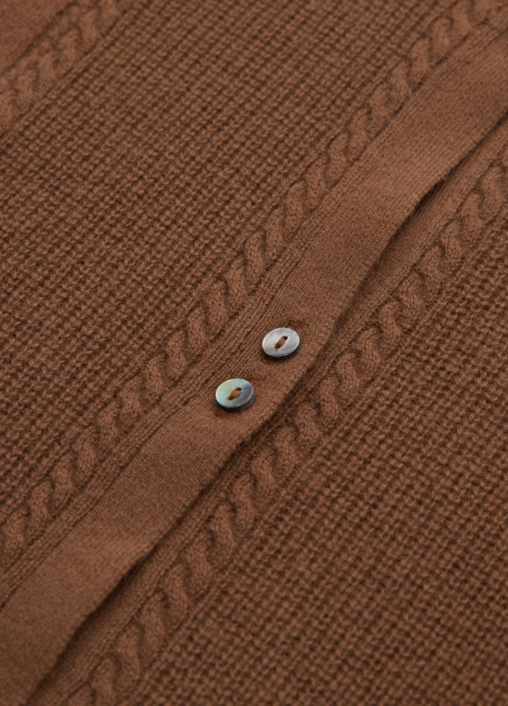 Cashmere Cable Detail-Button Gilet