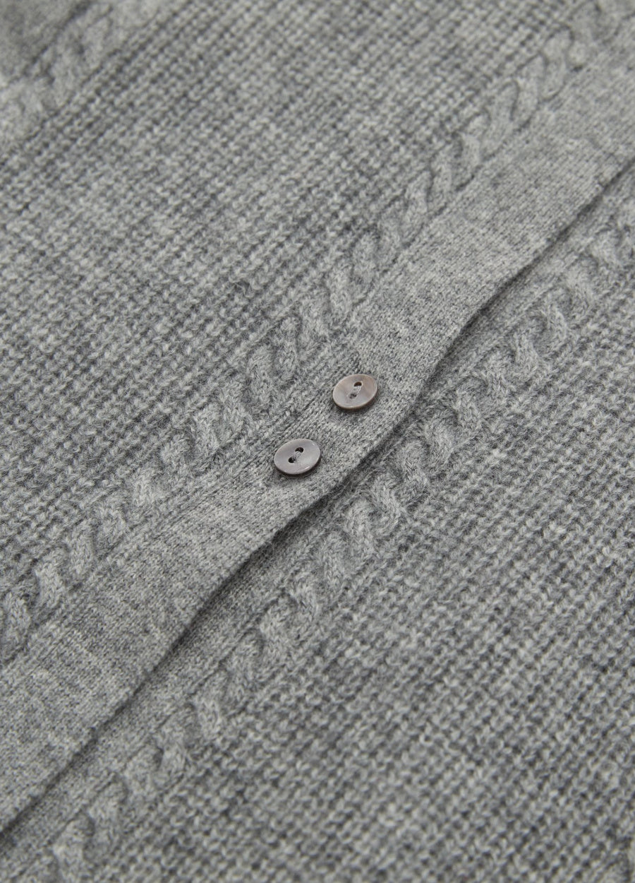 Cashmere Cable Detail-Button Gilet