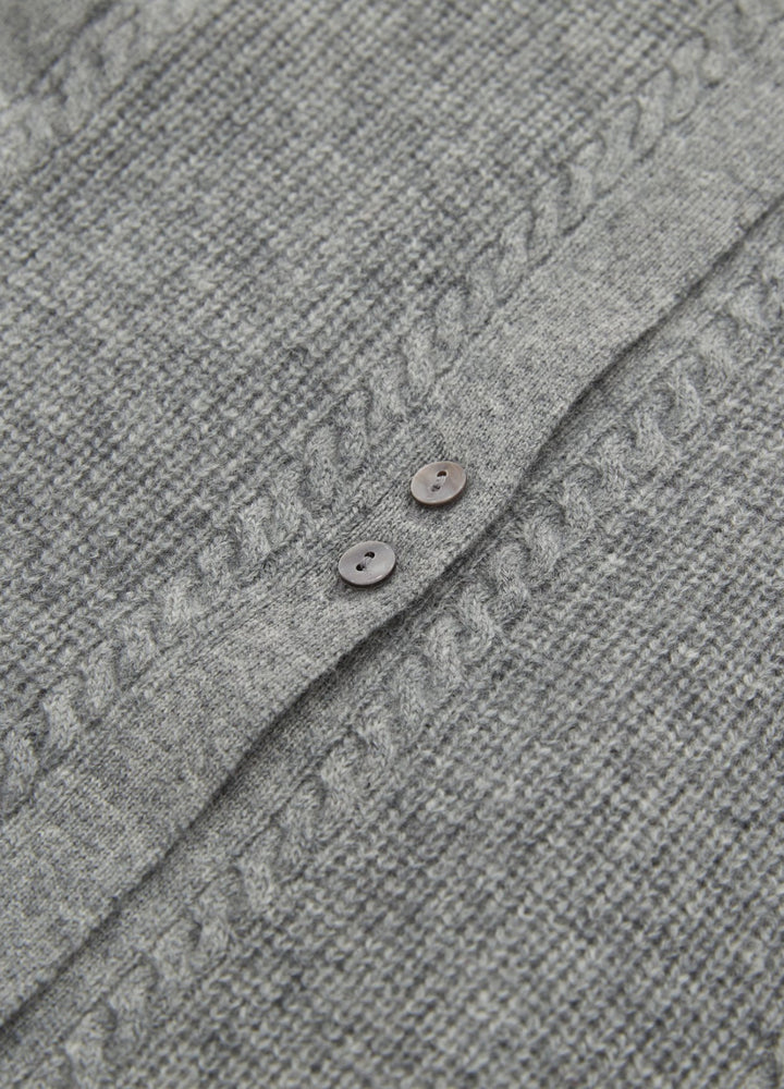Cashmere Cable Detail-Button Gilet