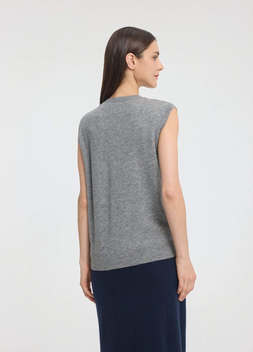 Cashmere Cable Detail-Button Gilet