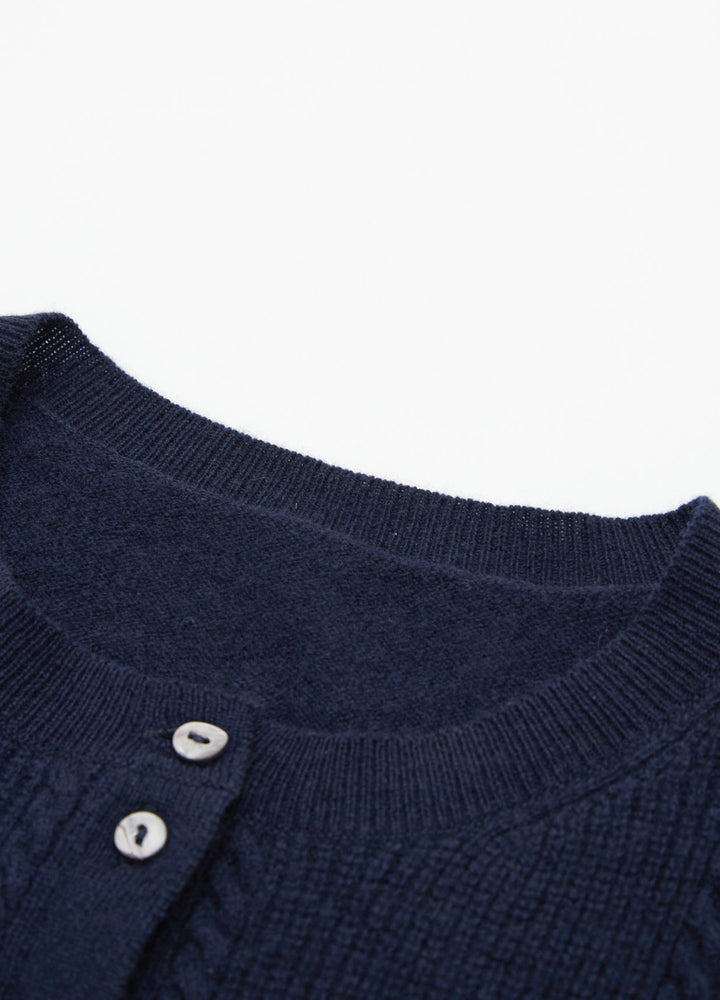 Cashmere Cable Detail-Button Gilet