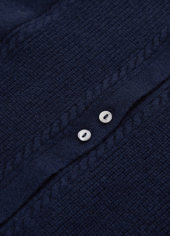 Cashmere Cable Detail-Button Gilet