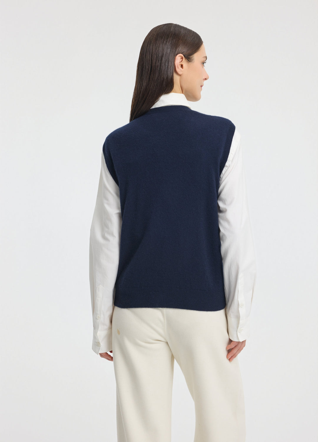 Cashmere Cable Detail-Button Gilet