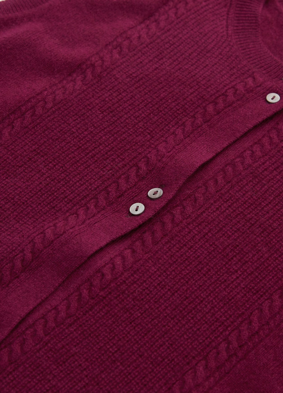 Cashmere Cable Detail-Button Gilet