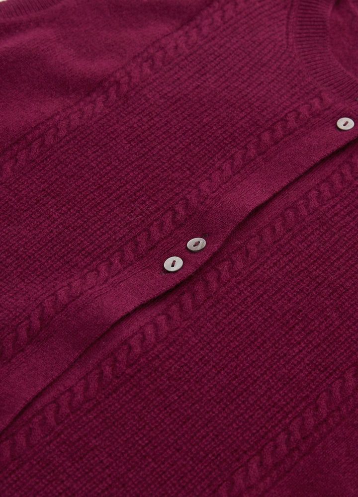 Cashmere Cable Detail-Button Gilet