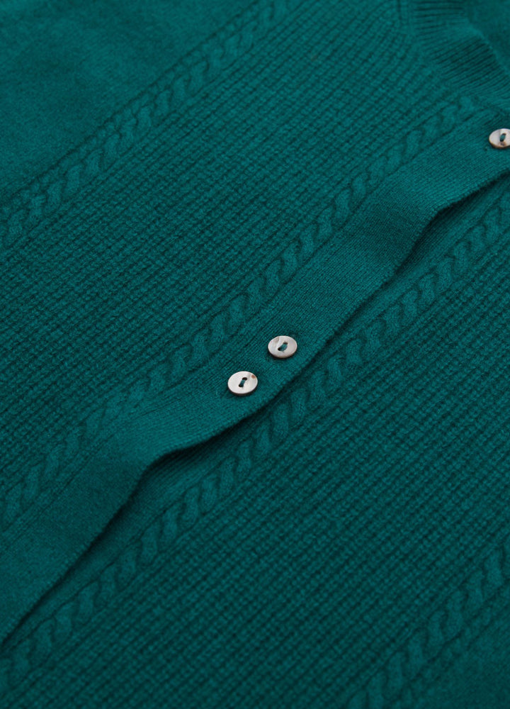 Cashmere Cable Detail-Button Gilet