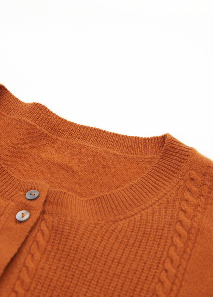 Cashmere Cable Detail-Button Gilet