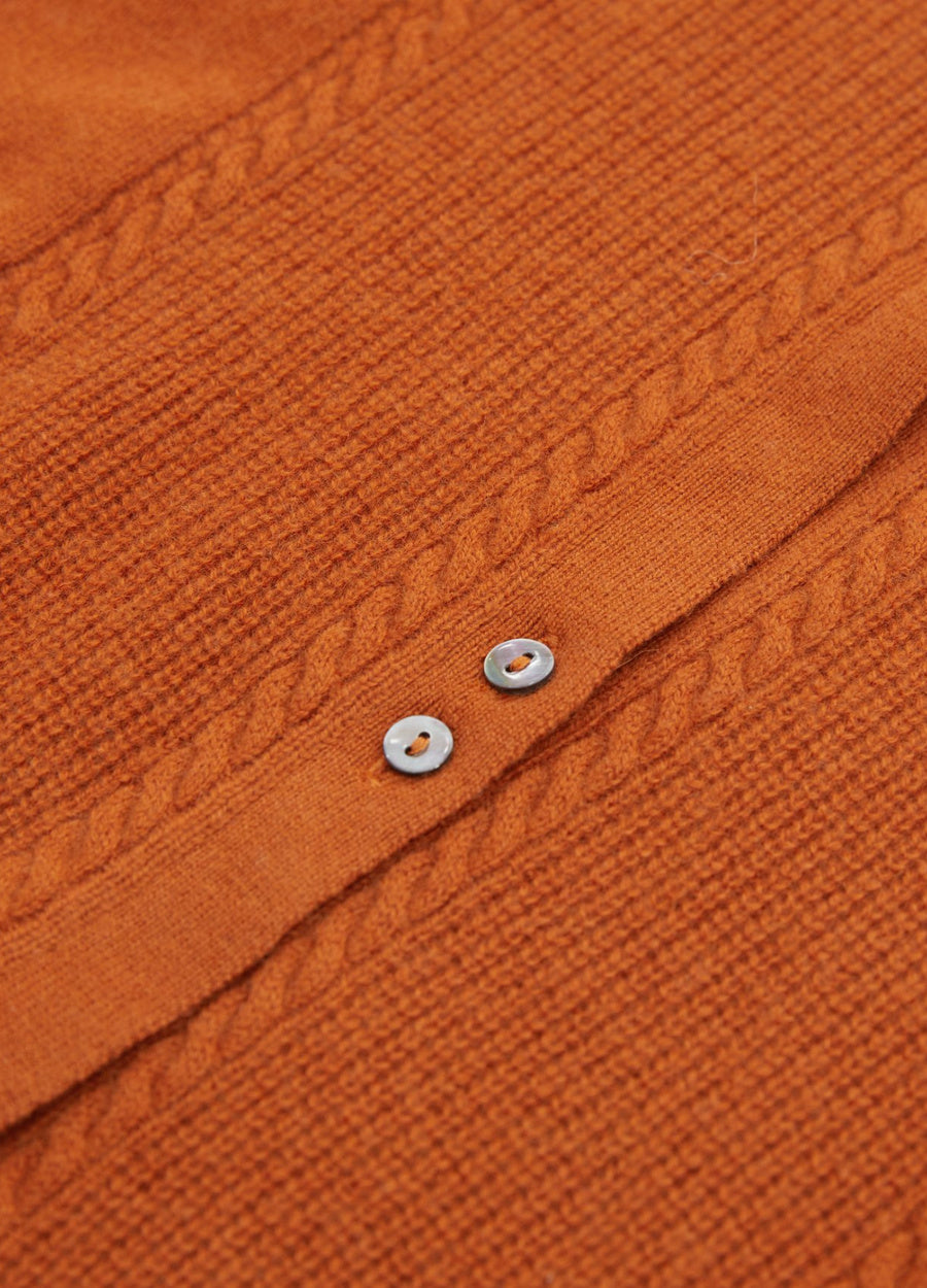 Cashmere Cable Detail-Button Gilet