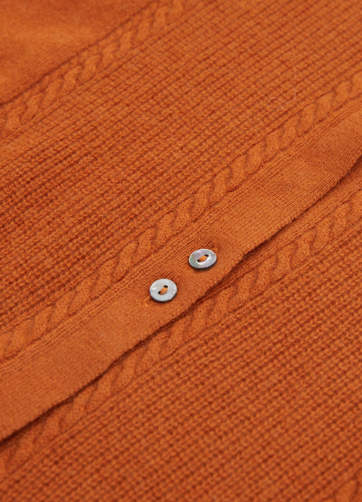 Cashmere Cable Detail-Button Gilet