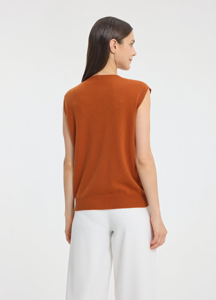 Cashmere Cable Detail-Button Gilet