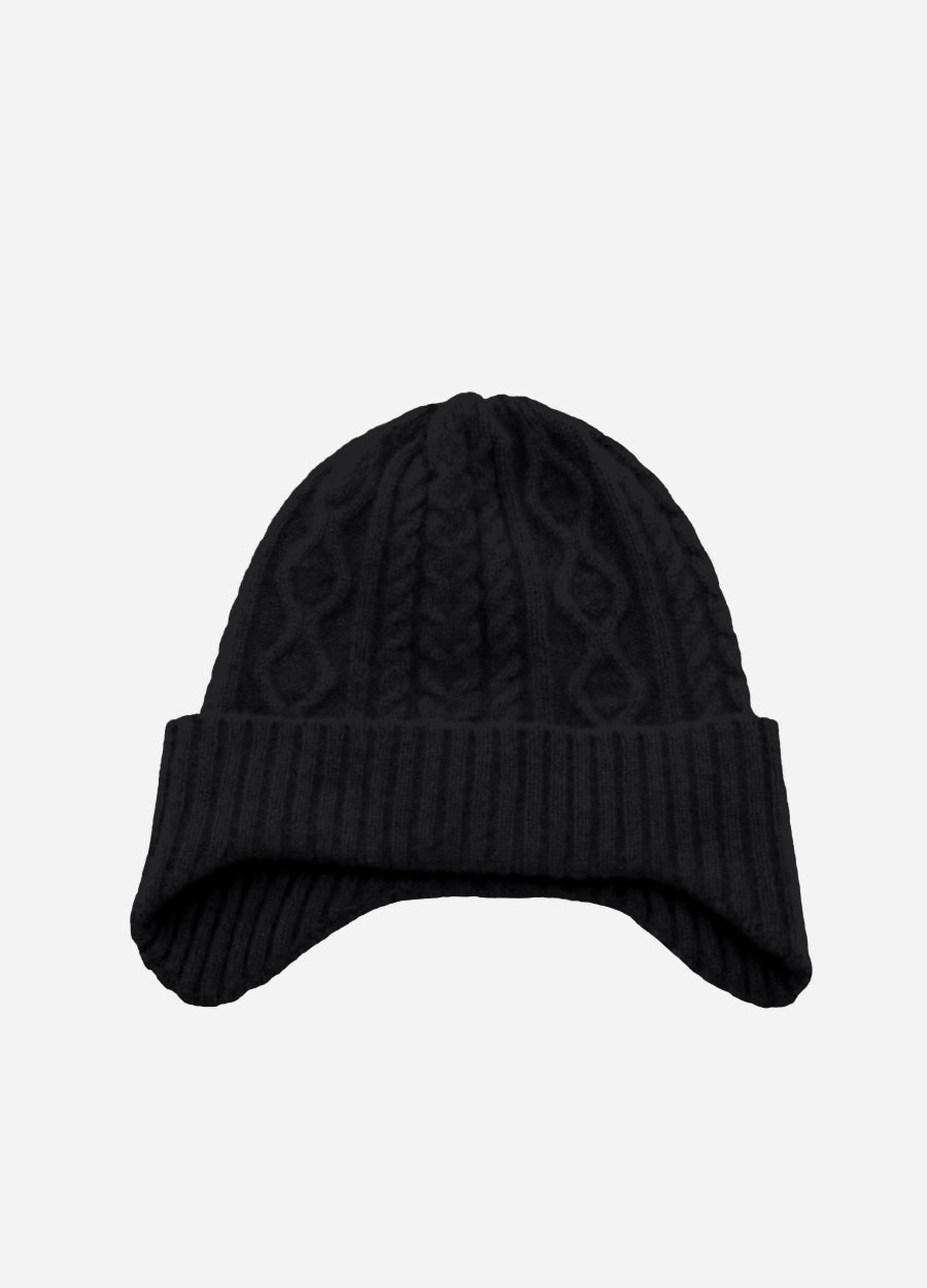 Cashmere Cable Earflap Hat
