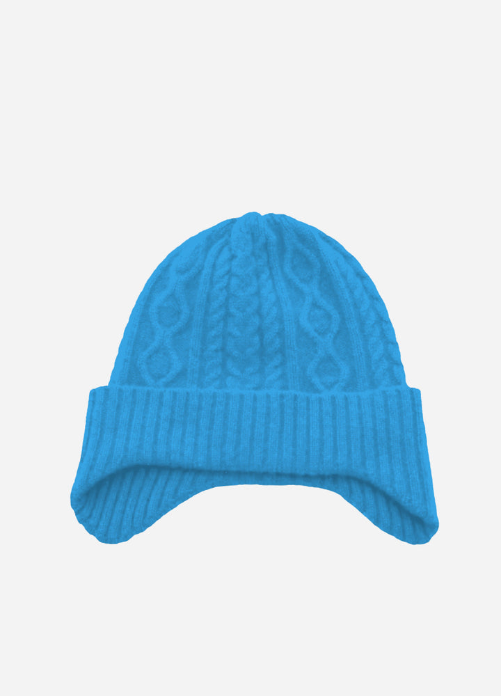 Cashmere Cable Earflap Hat