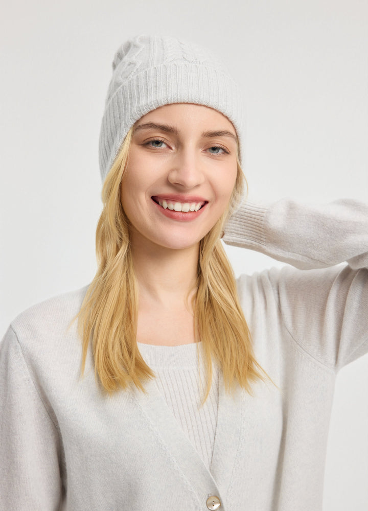 Cashmere Cable Earflap Hat