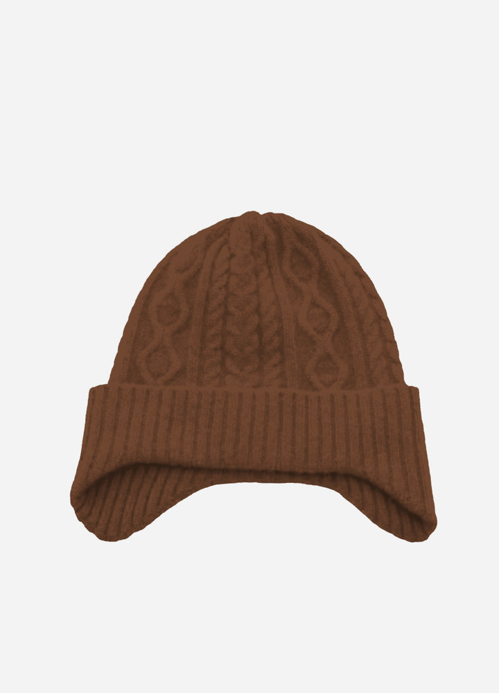 Cashmere Cable Earflap Hat