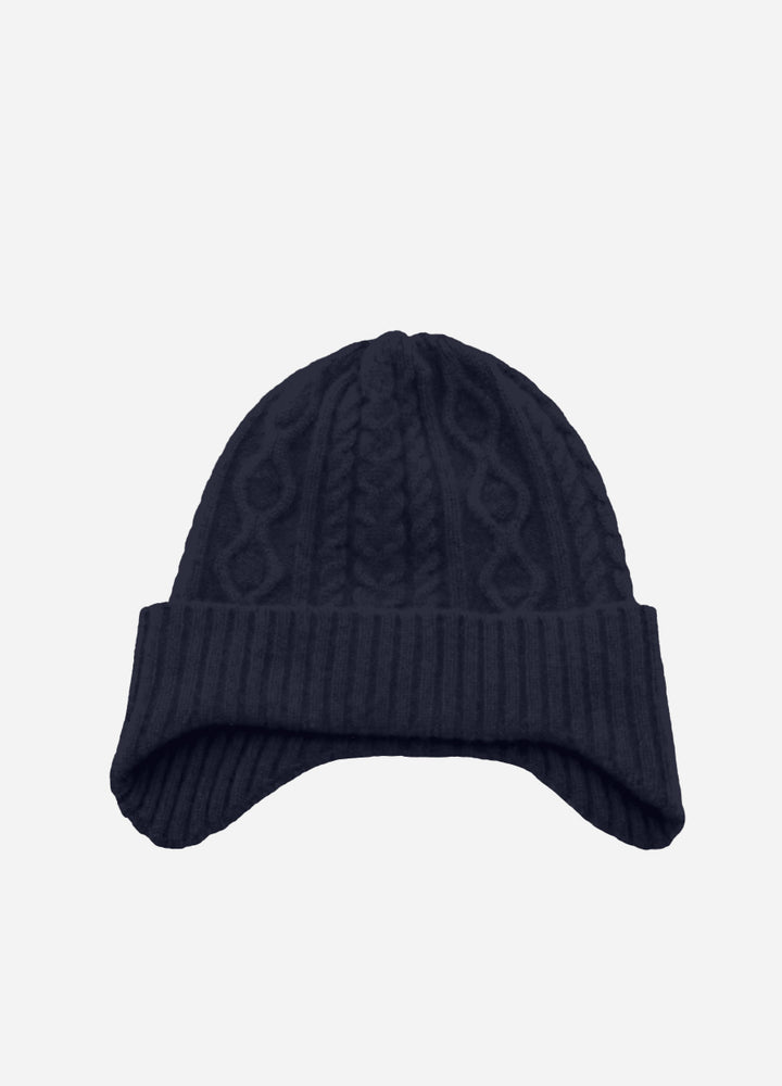 Cashmere Cable Earflap Hat