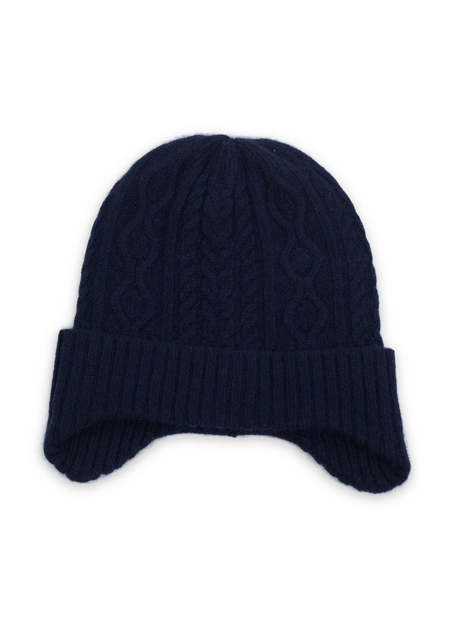 Cashmere Cable Earflap Hat