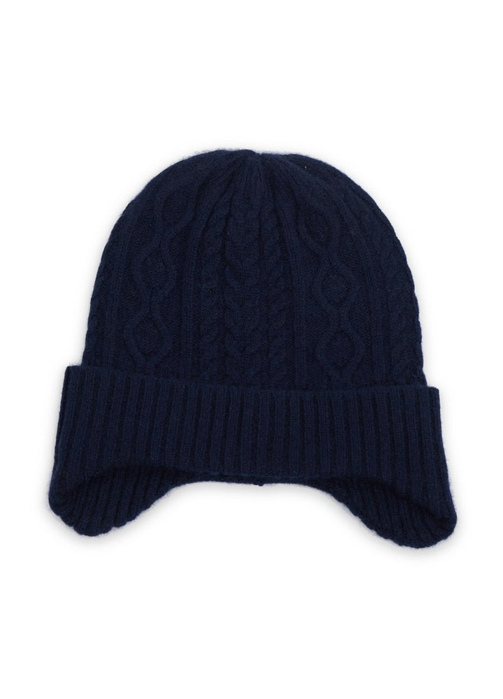 Cashmere Cable Earflap Hat