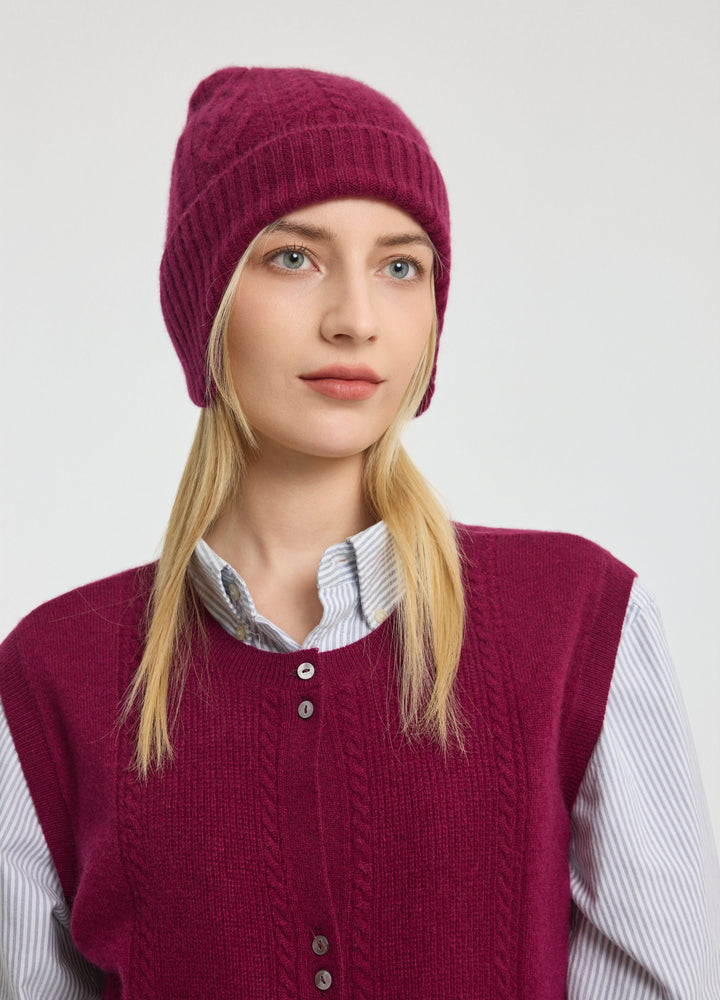 Cashmere Cable Earflap Hat