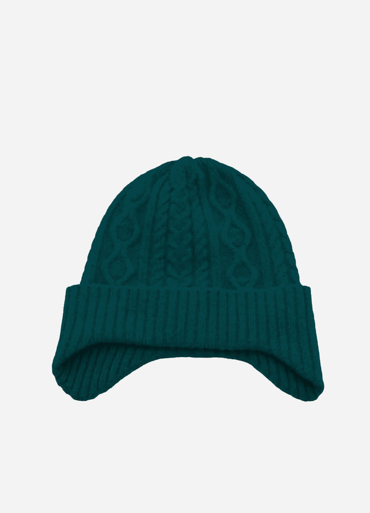 Cashmere Cable Earflap Hat
