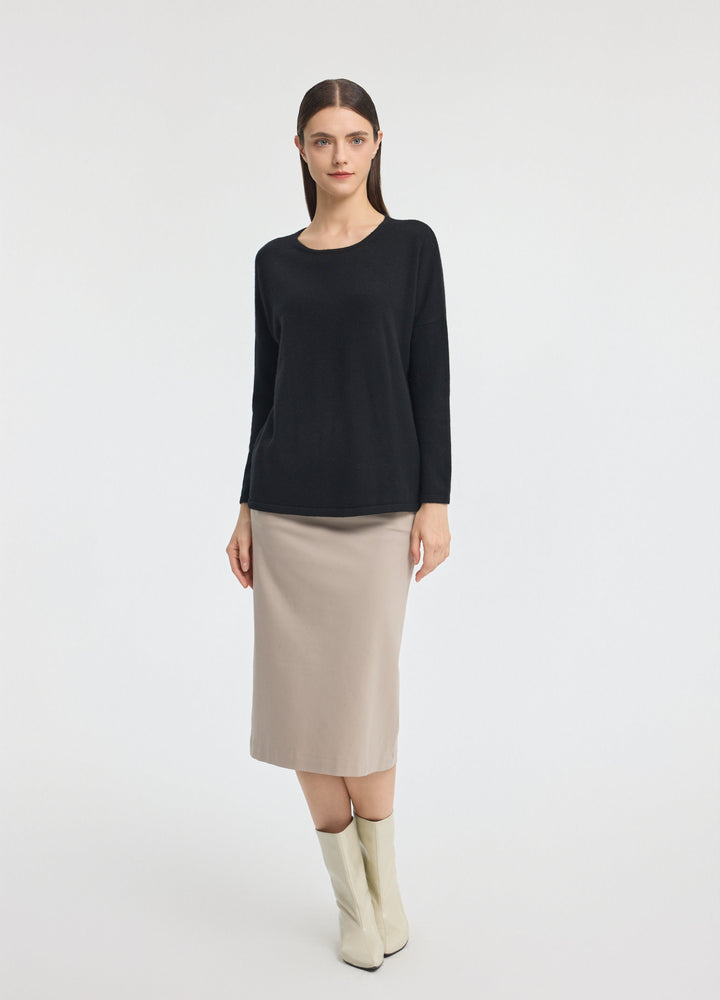 Cashmere Curved-Hem Jumper