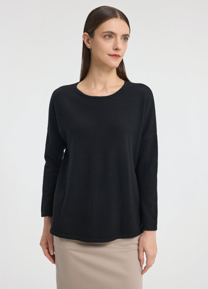Cashmere Curved-Hem Jumper