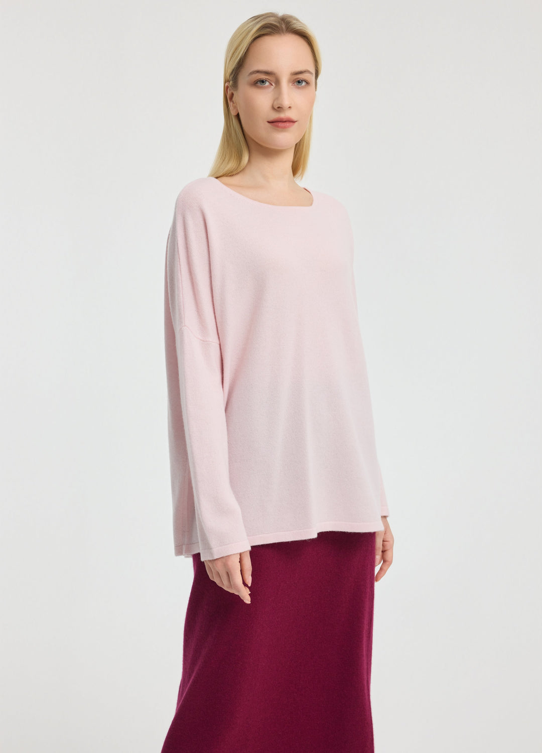 Cashmere Curved-Hem Jumper