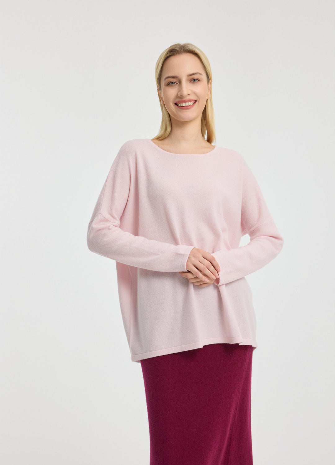 Cashmere Curved-Hem Jumper