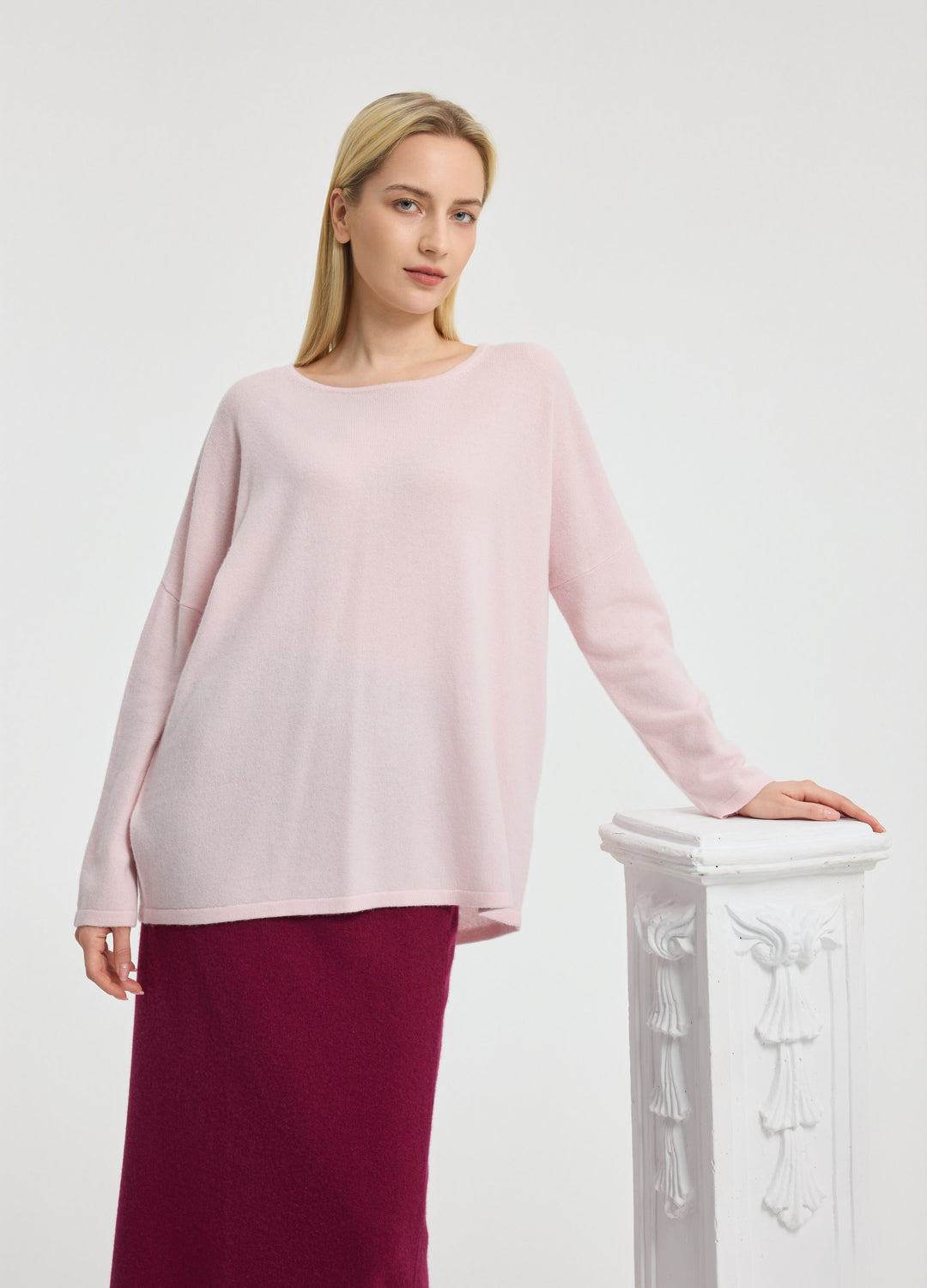 Cashmere Curved-Hem Jumper