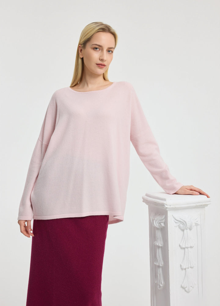 Cashmere Curved-Hem Jumper