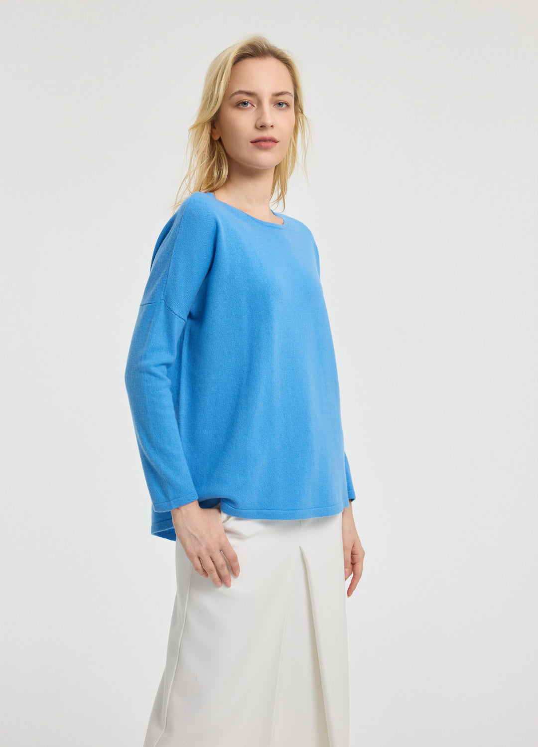 Cashmere Curved-Hem Jumper