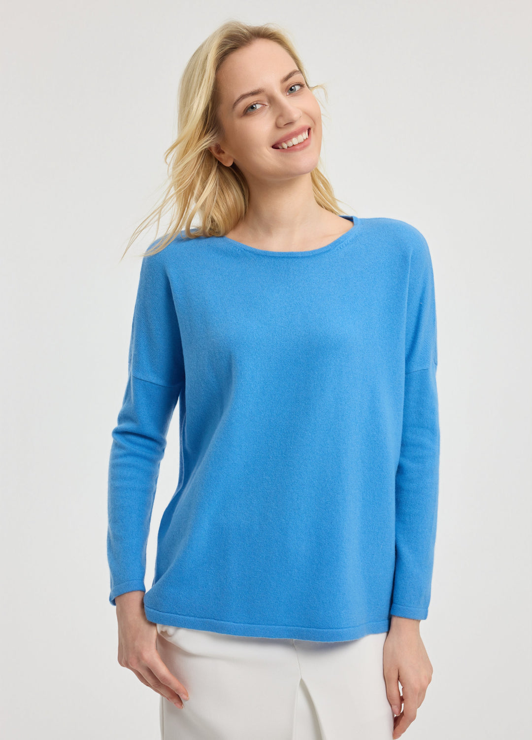 Cashmere Curved-Hem Jumper