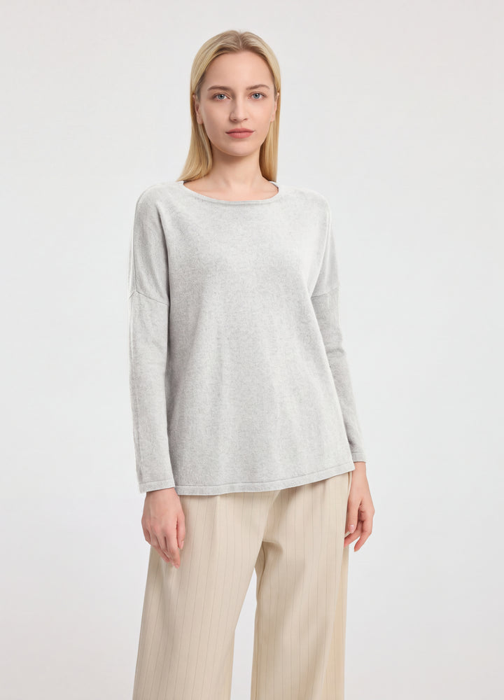Cashmere Curved-Hem Jumper
