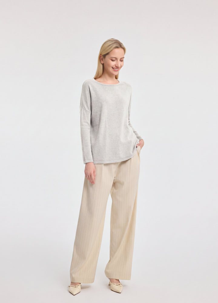 Cashmere Curved-Hem Jumper