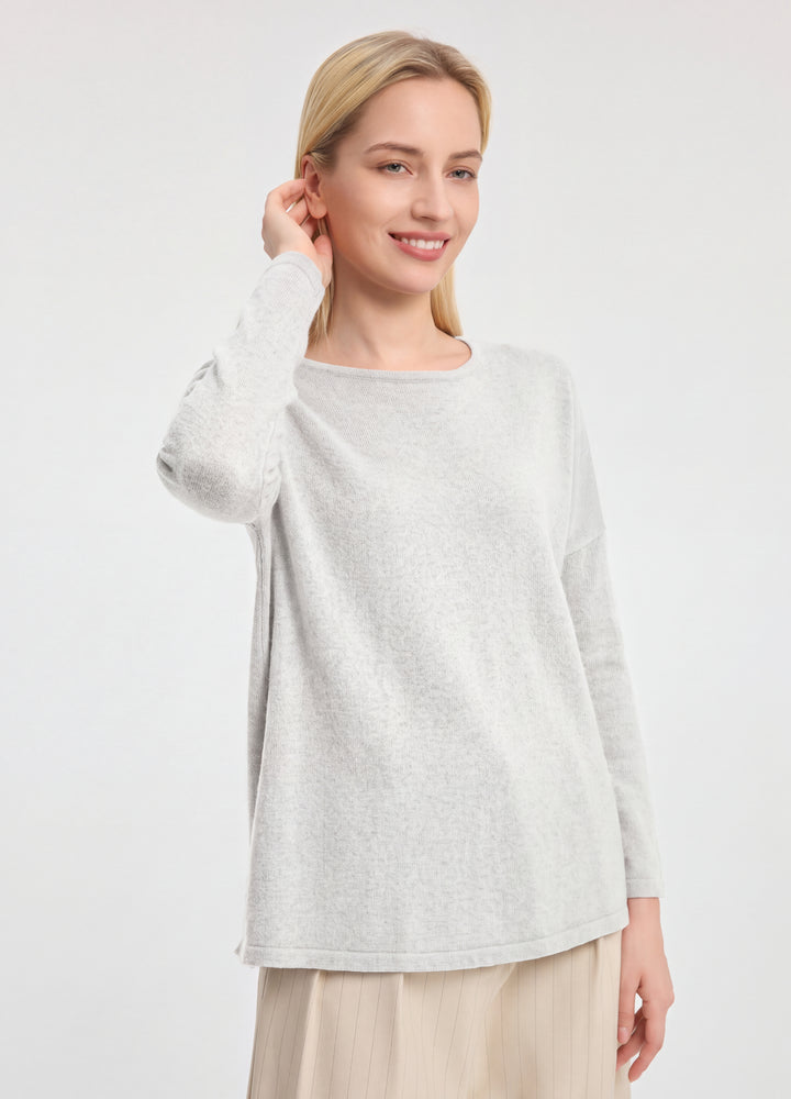 Cashmere Curved-Hem Jumper
