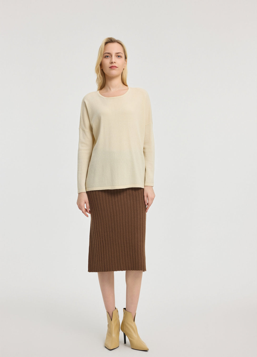 Cashmere Curved-Hem Jumper