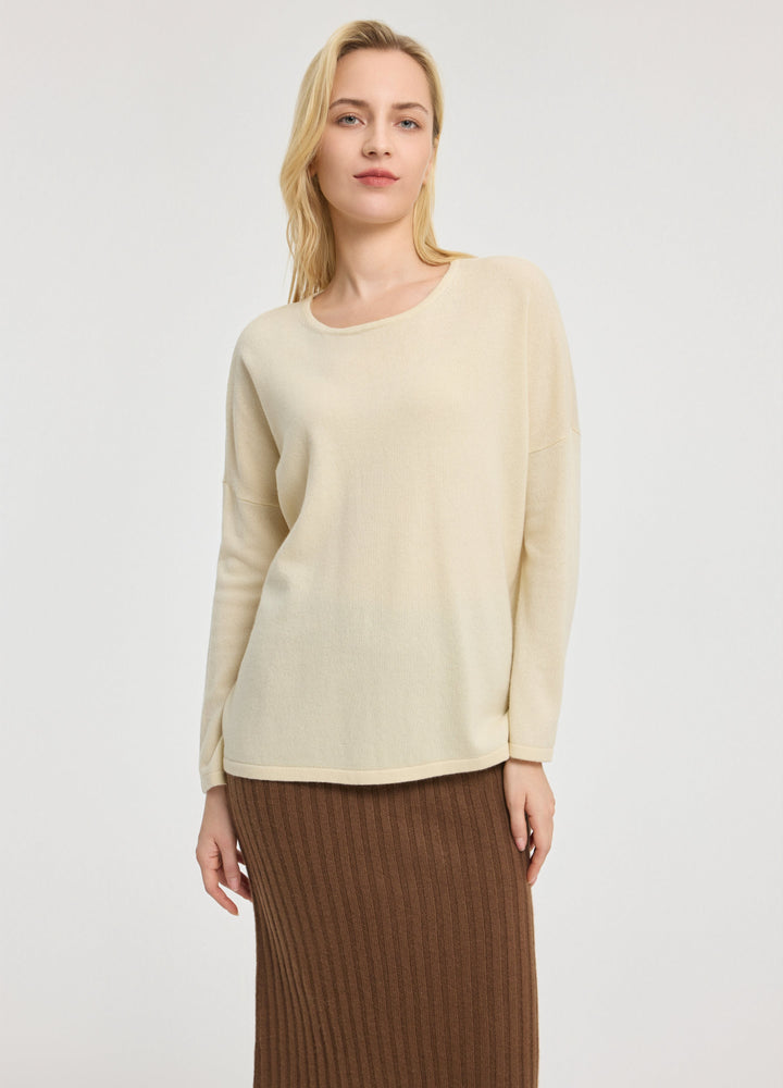 Cashmere Curved-Hem Jumper