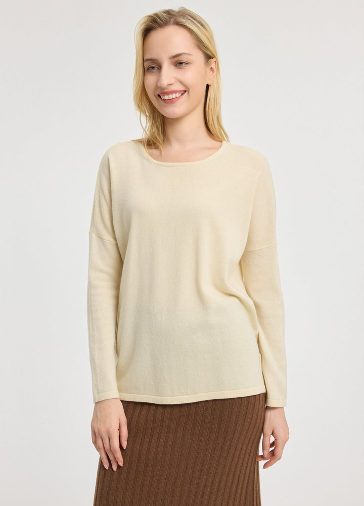 Cashmere Curved-Hem Jumper