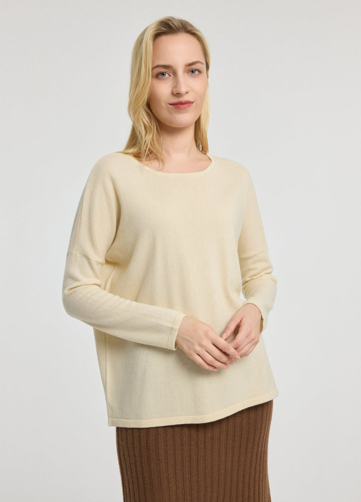 Cashmere Curved-Hem Jumper