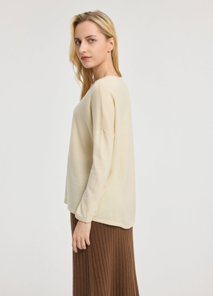 Cashmere Curved-Hem Jumper