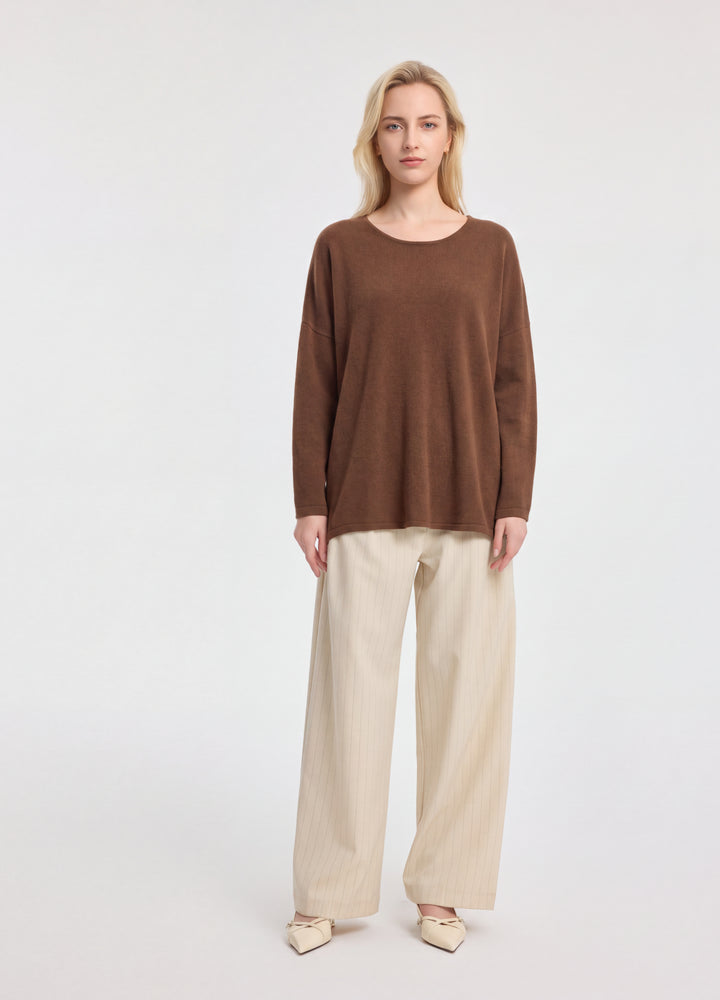 Cashmere Curved-Hem Jumper