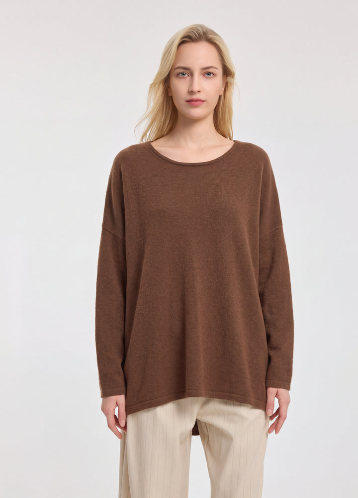 Cashmere Curved-Hem Jumper