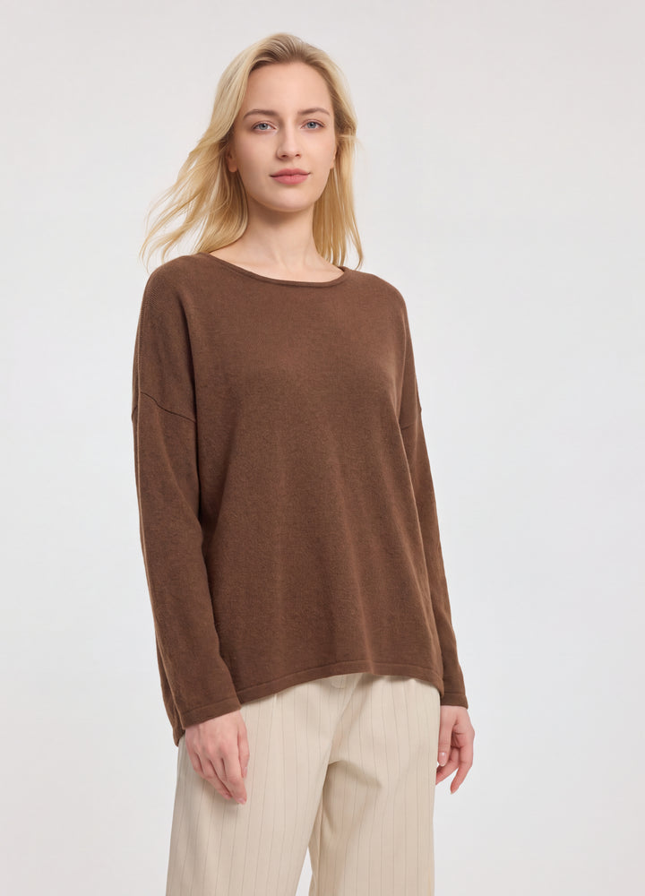 Cashmere Curved-Hem Jumper
