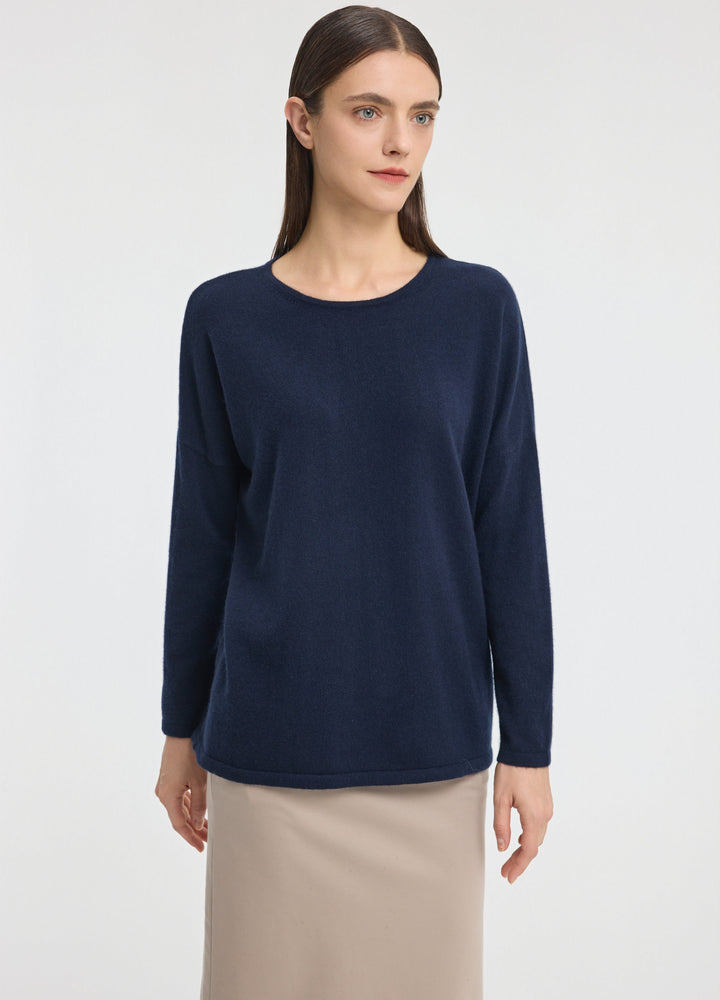 Cashmere Curved-Hem Jumper