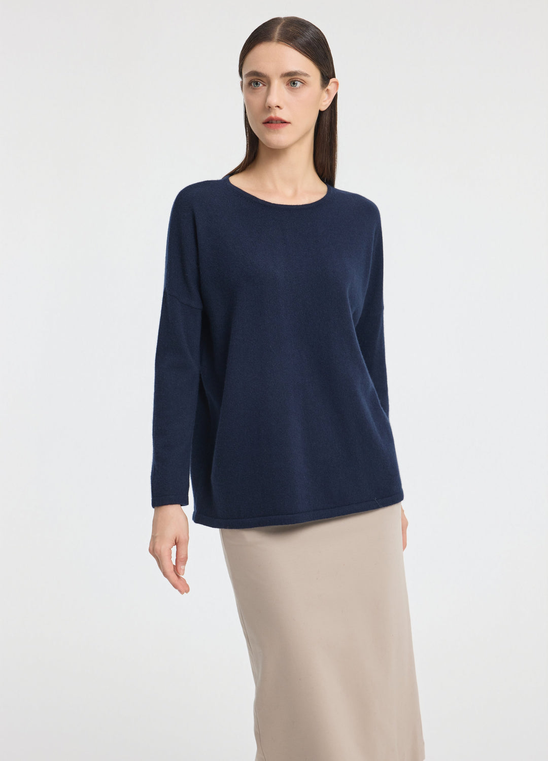 Cashmere Curved-Hem Jumper