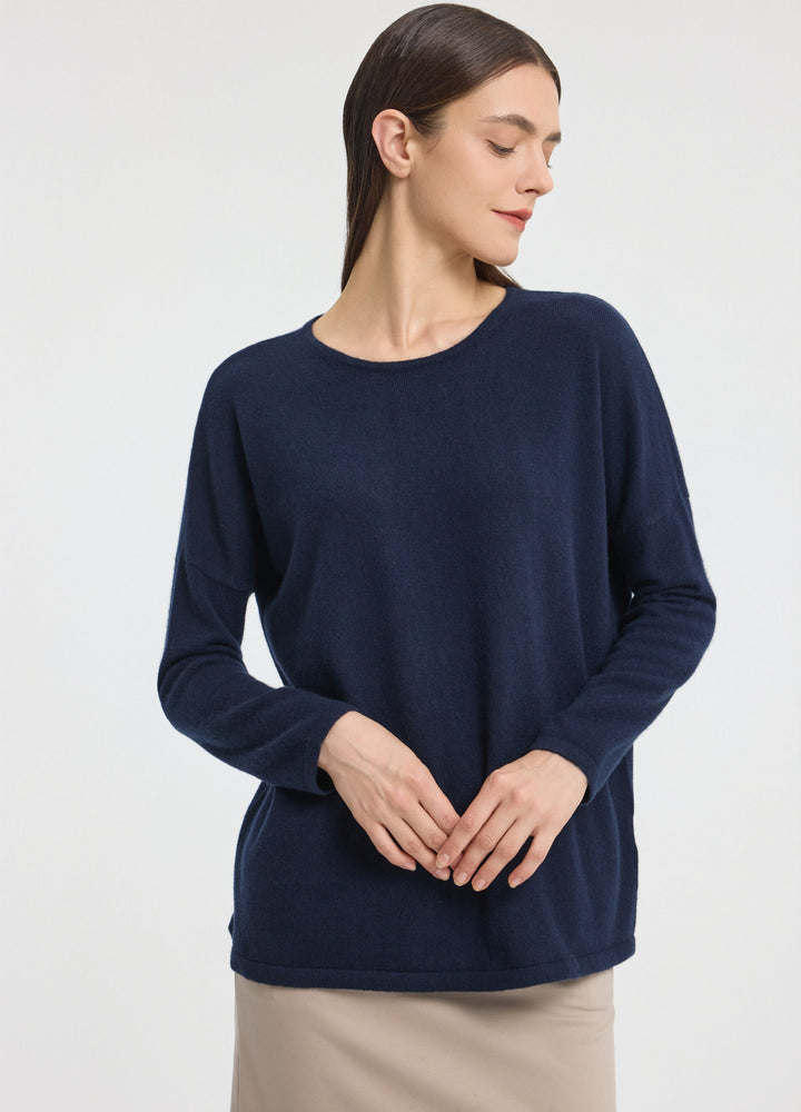 Cashmere Curved-Hem Jumper