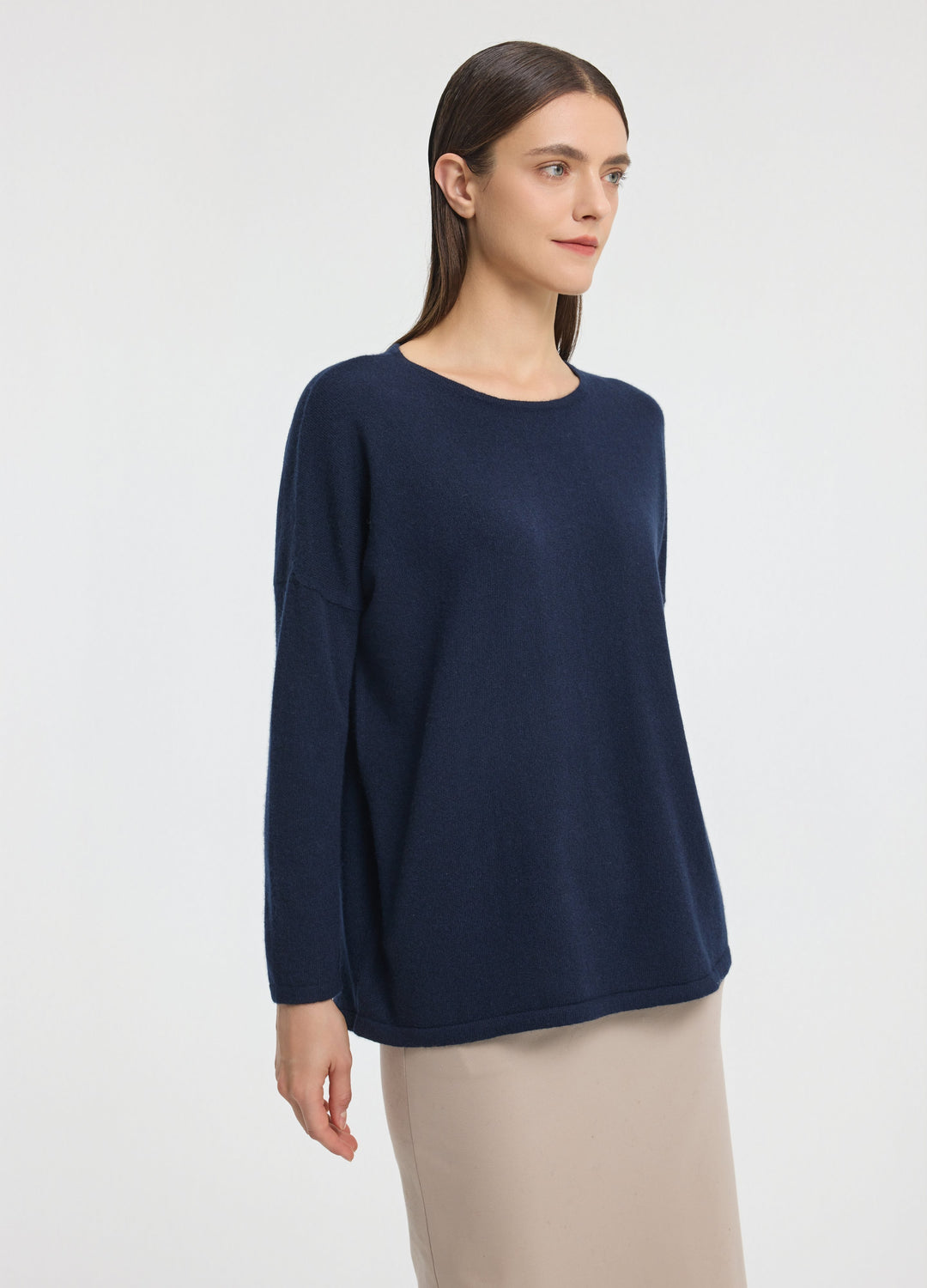 Cashmere Curved-Hem Jumper