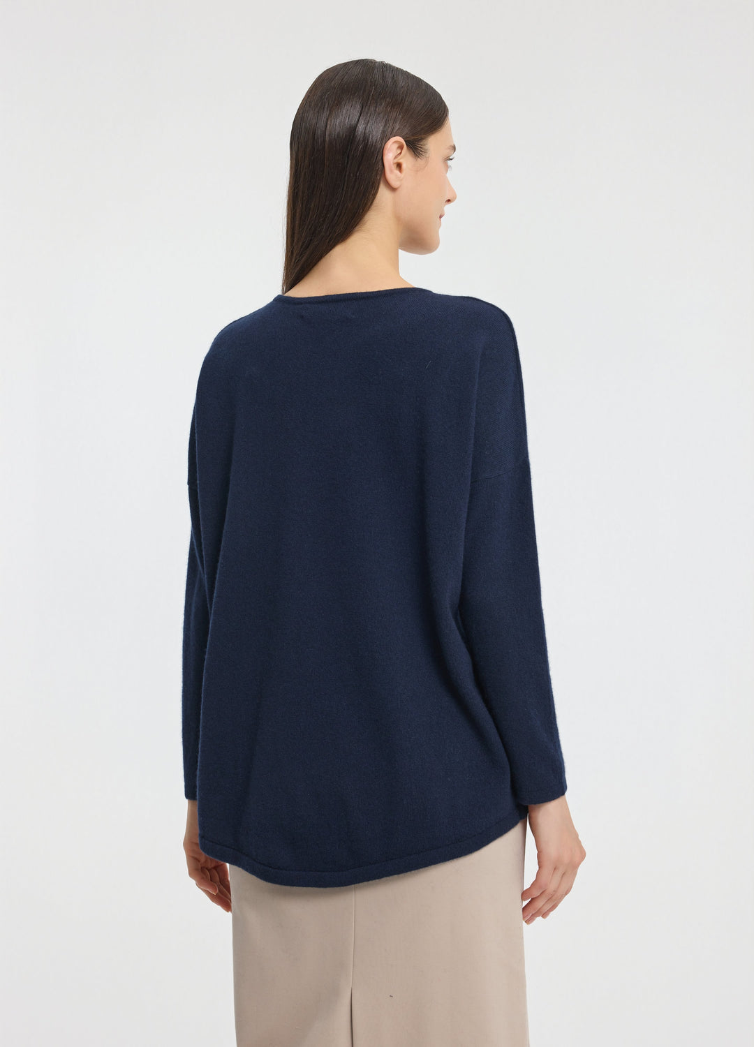 Cashmere Curved-Hem Jumper